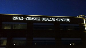 King Chavez Health Center Channel Letters Illuminated